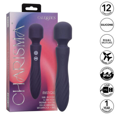 CALEXOTICS - CHARISMA MYSTIQUE MASSEUR DOUBLE MOTEURS 12 FONCTIONS 20,5 CM X 4,5 CM VIOLET