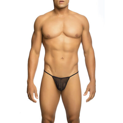 Mob - String Transparent avec Forme de T Noir Taille L/xl