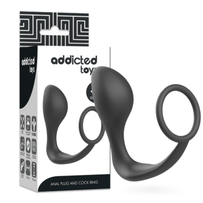 Addicted Toys - Plug Anal avec Anneau en Silicone Noir