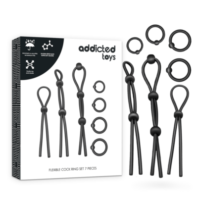 Addicted Toys - Ensemble Danneau Pénial Flexible en Silicone 7 Pièces