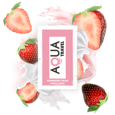 Aqua Travel - Lubrifiant À Base D''eau Saveur Crème de Fraise 6 Ml