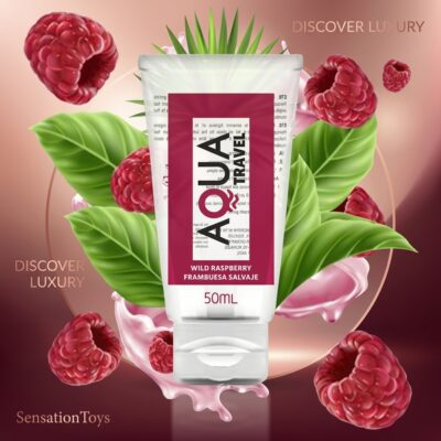 AQUA TRAVEL - LUBRIFIANT A BASE D''''EAU SAVEUR FRAMBOISE SAUVAGE - 50 ML