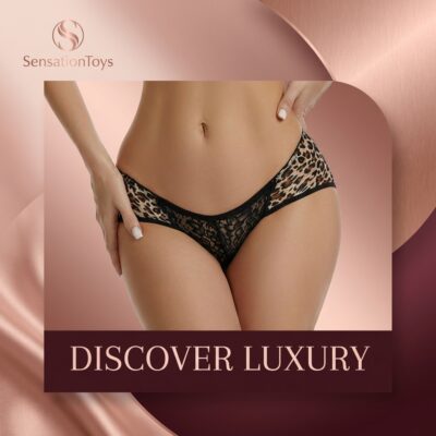 BRUMA SECRET - T230 CULOTTE IMPRIMÉ LÉOPARD AVEC DENTELLE TAILLE UNIQUE