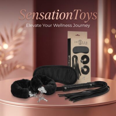 INTENSE - FETISH PLAYSET ÉROTIQUE 1 AVEC MENOTTES, MASQUE AVEUGLE ET FLOGGER