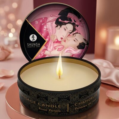 SHUNGA - BOUGIE DE MASSAGE MINI CARESS BY CANDELIGHT ROSES 30 ML