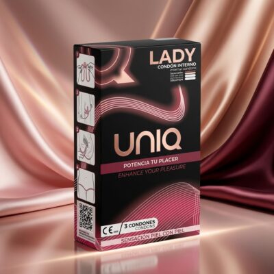 UNIQ - LADY CONDOM PRÉSERVATIFS FÉMININS SANS LATEX AVEC PORTE-JARRETELLES 3 UNITÉS