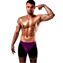 PASSION - BOXER 009 LINGERIE EROTIQUE LILAS/NOIR S/M